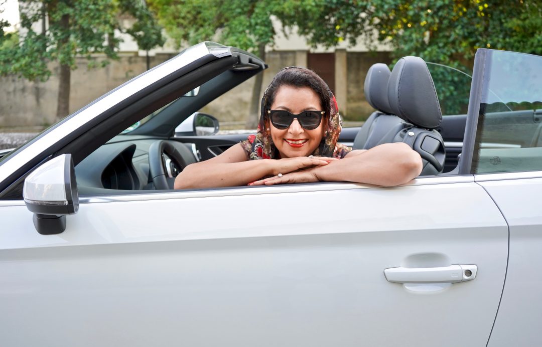 South of France, convertible, scarf and glasses, French Style