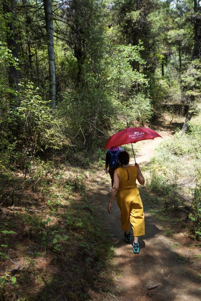 lady walking Wangditshi Hike trail