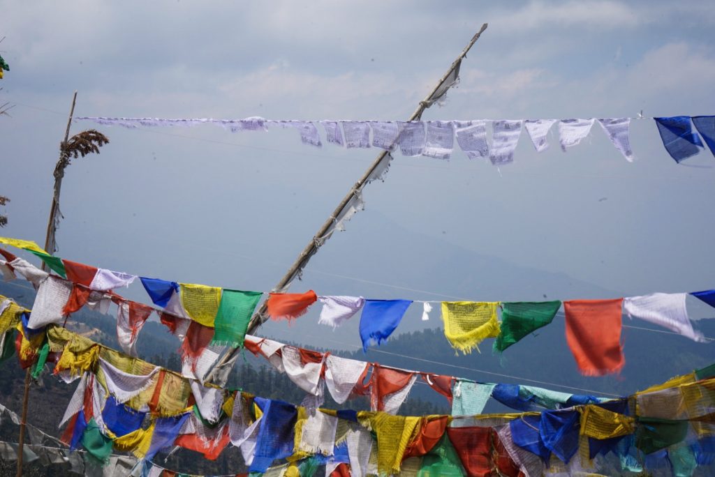 Colourful prayer flags in Bhutan