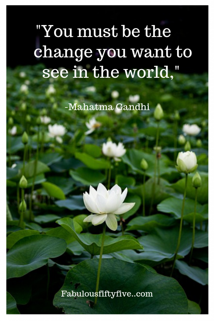 "You must be the change you want to see in the world," - Mahatma Gandhi