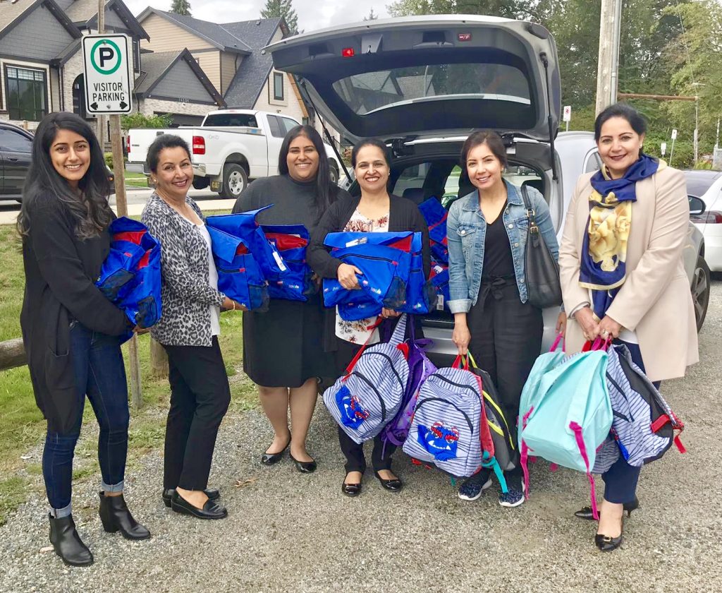 The Saheli Foundation volunteers delivering 100 loaded backpacks to 5 different inner-city schools. 