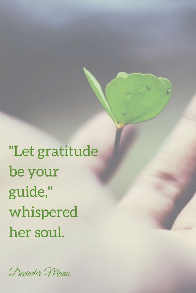 poem about gratitude with a green leaf image