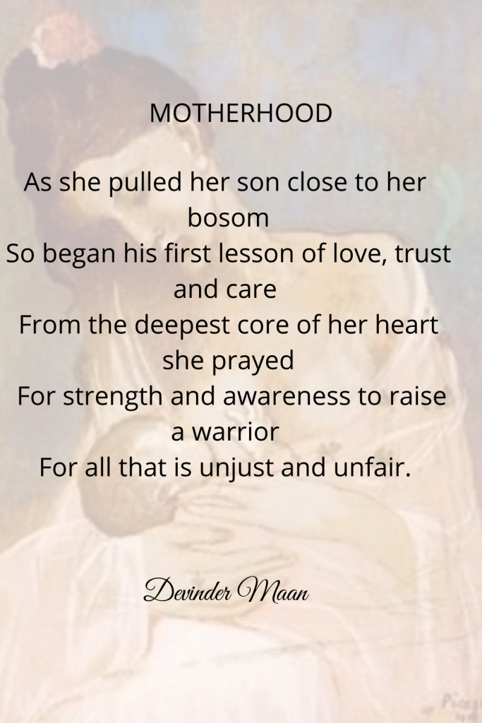 Poem about raising sons to be warriors of equality.