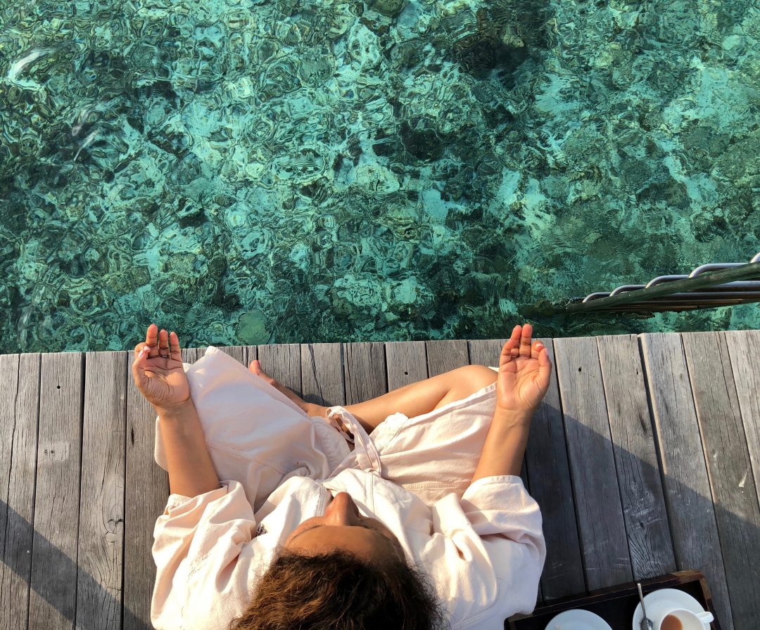 practicing gratitude at Taj Exotica in Maldives