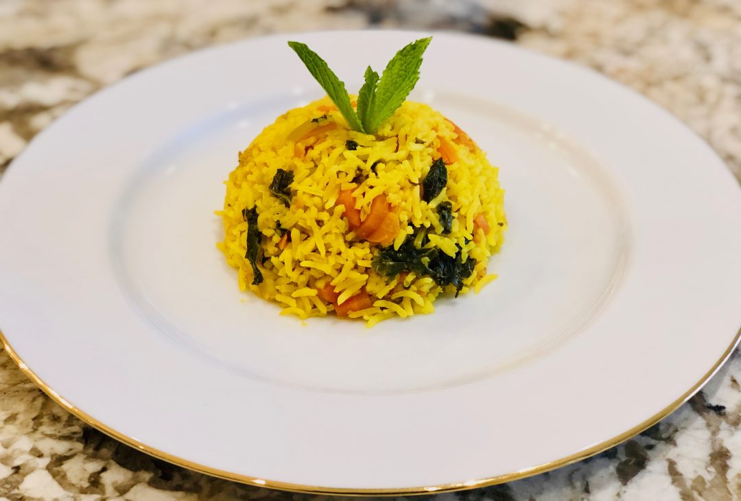 Plate of delicious basmati rice