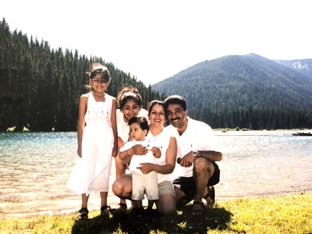 Mother with her family